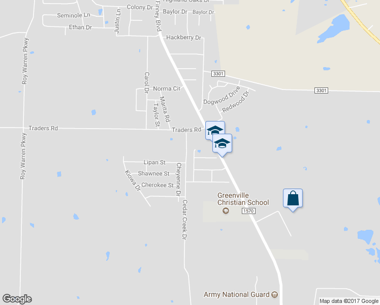 map of restaurants, bars, coffee shops, grocery stores, and more near 8706 Broken Bow Drive in Greenville
