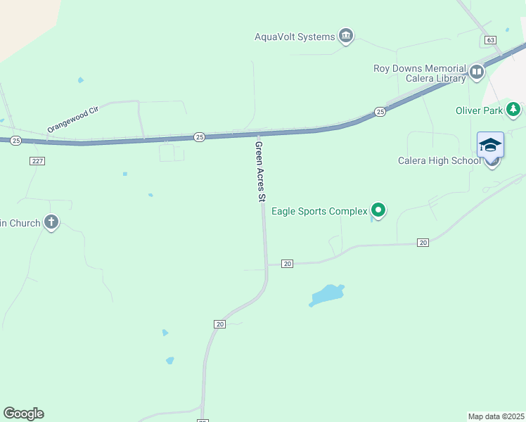 map of restaurants, bars, coffee shops, grocery stores, and more near 176 Green Acres Street in Calera