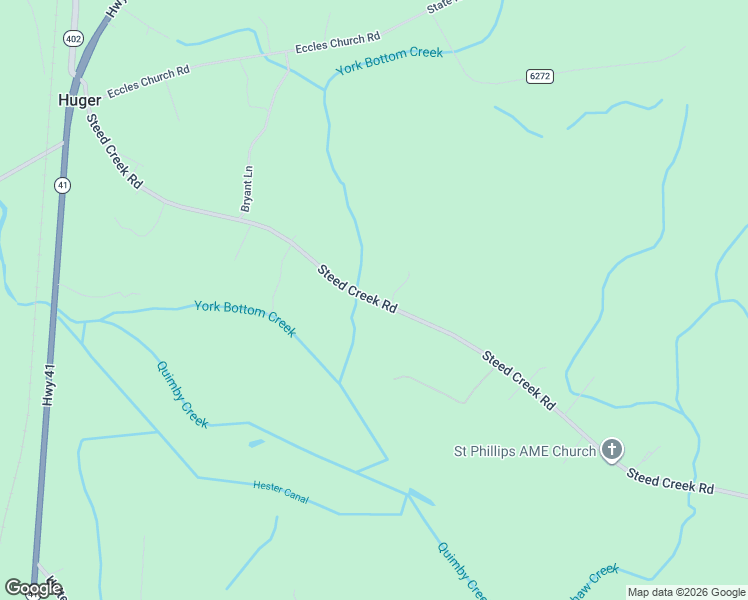 map of restaurants, bars, coffee shops, grocery stores, and more near 3320 Steed Creek Road in Huger