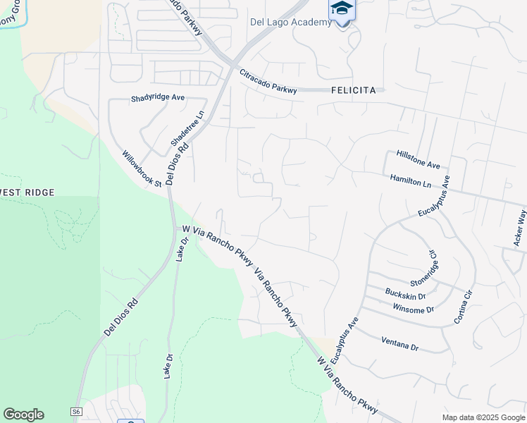 map of restaurants, bars, coffee shops, grocery stores, and more near 10354 Highlands West Drive in Escondido