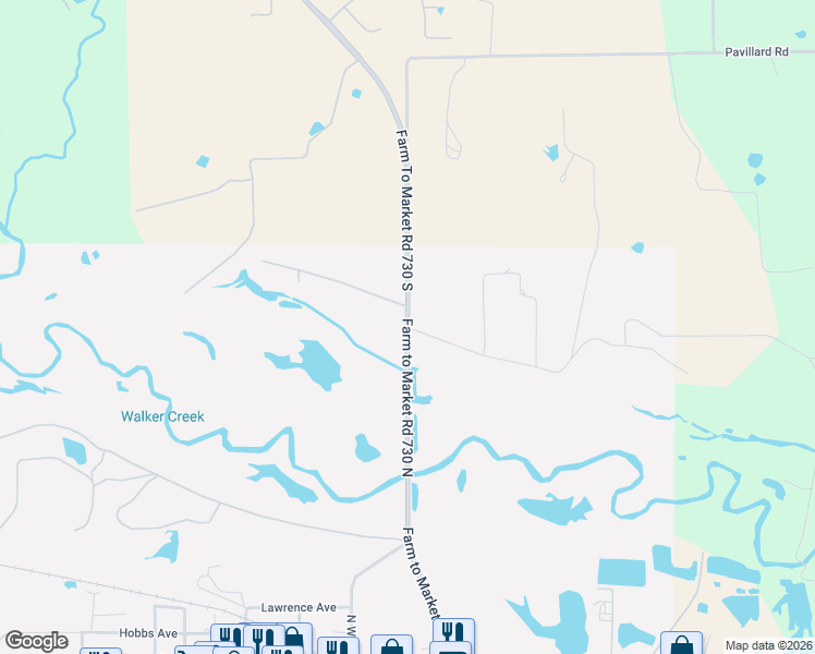 map of restaurants, bars, coffee shops, grocery stores, and more near 101 Abel Lane in Boyd