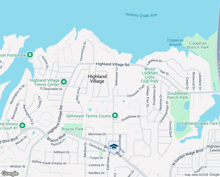 map of restaurants, bars, coffee shops, grocery stores, and more near 410 Lake Vista South in Lewisville