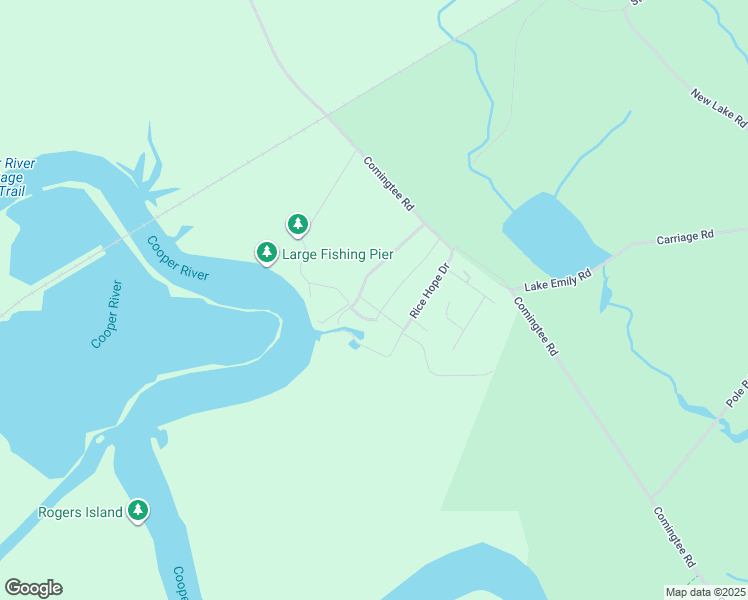 map of restaurants, bars, coffee shops, grocery stores, and more near 216 Childsbury Drive in Moncks Corner