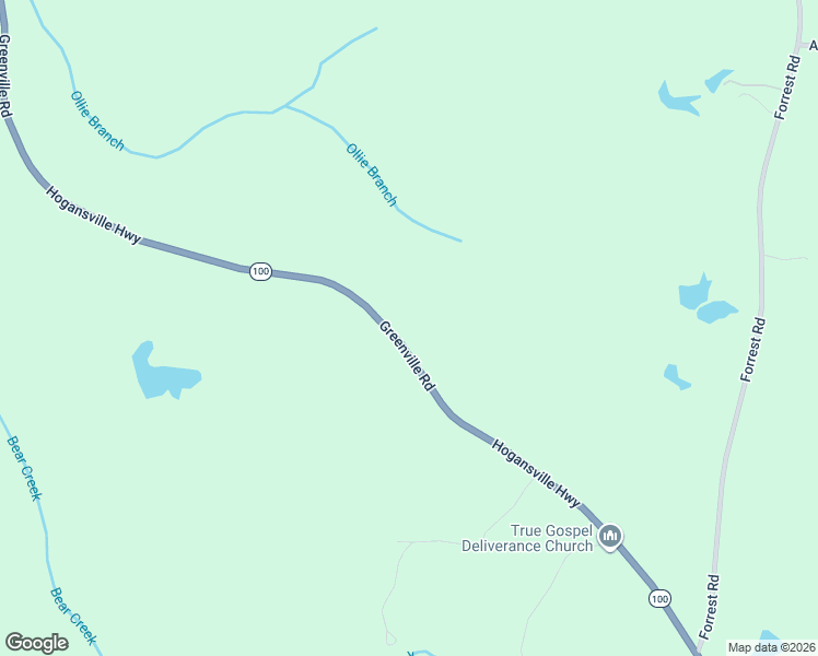 map of restaurants, bars, coffee shops, grocery stores, and more near 6436 Georgia 100 in Hogansville