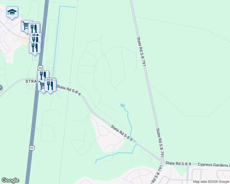 map of restaurants, bars, coffee shops, grocery stores, and more near 1614 Cypress Gardens Road in Moncks Corner