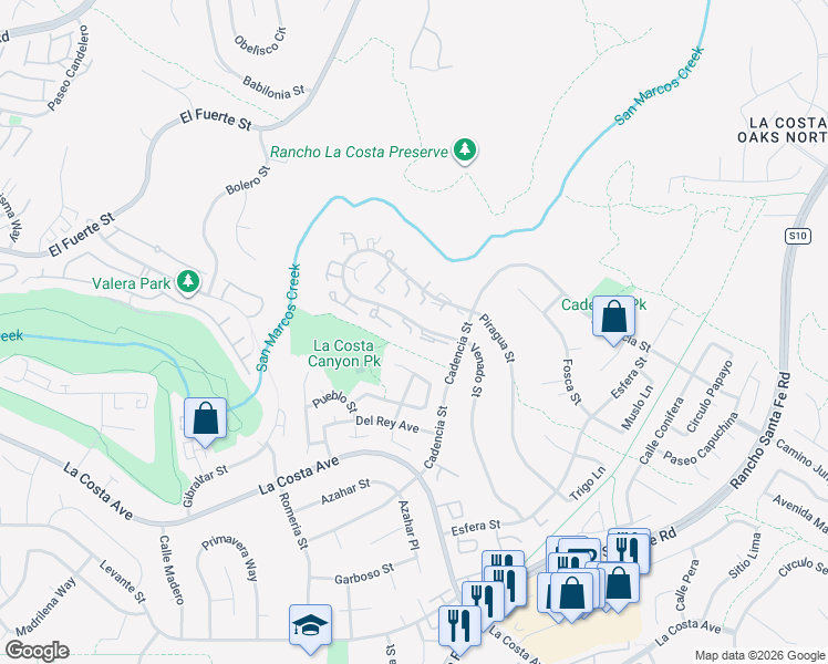 map of restaurants, bars, coffee shops, grocery stores, and more near 7314 Alta Vista in Carlsbad