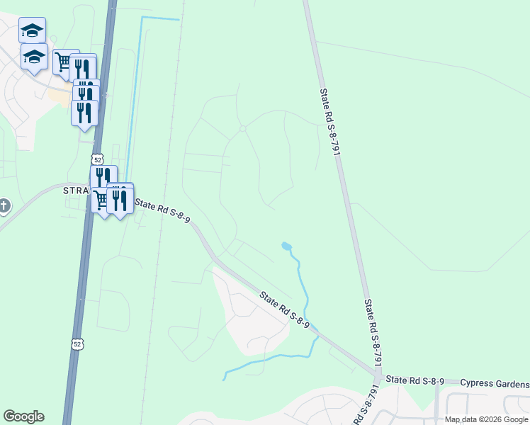 map of restaurants, bars, coffee shops, grocery stores, and more near 1614 Cypress Gardens Road in Moncks Corner