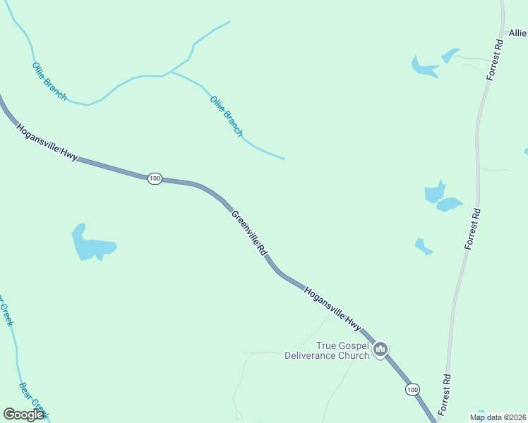 map of restaurants, bars, coffee shops, grocery stores, and more near 6436 Georgia 100 in Hogansville
