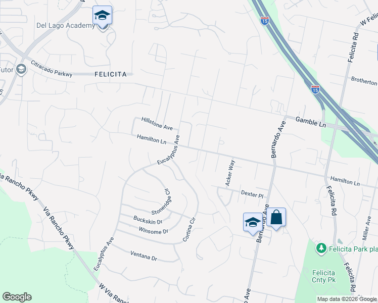 map of restaurants, bars, coffee shops, grocery stores, and more near 2218 Eucalyptus Avenue in Escondido
