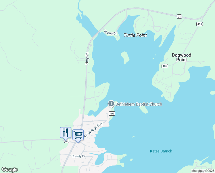map of restaurants, bars, coffee shops, grocery stores, and more near 250 L and M Trce in Shelby