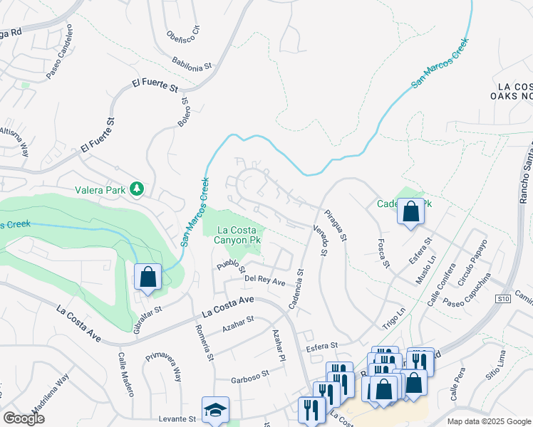 map of restaurants, bars, coffee shops, grocery stores, and more near 3156 Vista Rica in Carlsbad