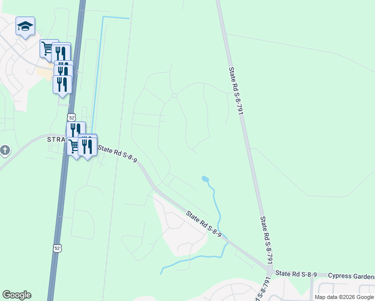 map of restaurants, bars, coffee shops, grocery stores, and more near 1614 Cypress Gardens Road in Moncks Corner