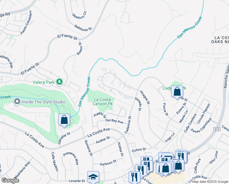 map of restaurants, bars, coffee shops, grocery stores, and more near 3111 Vista Rica in Carlsbad
