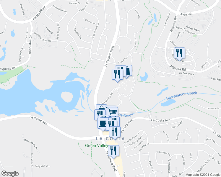 map of restaurants, bars, coffee shops, grocery stores, and more near in Carlsbad