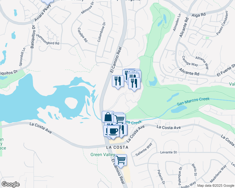 map of restaurants, bars, coffee shops, grocery stores, and more near 2006 Costa Del Mar Road in Carlsbad
