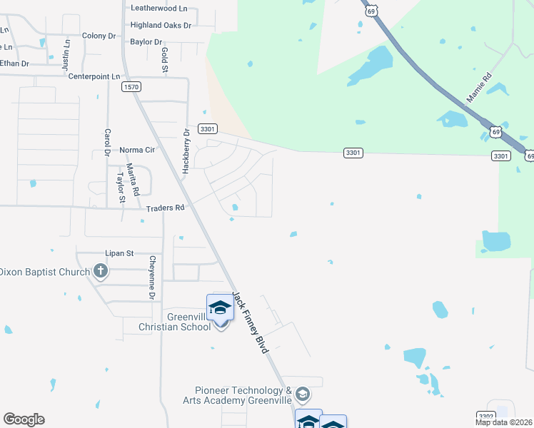 map of restaurants, bars, coffee shops, grocery stores, and more near 7911 Jack Finney Boulevard in Greenville