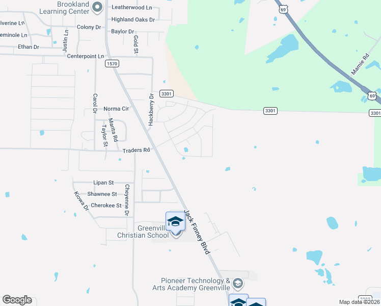 map of restaurants, bars, coffee shops, grocery stores, and more near 7911 Jack Finney Boulevard in Greenville