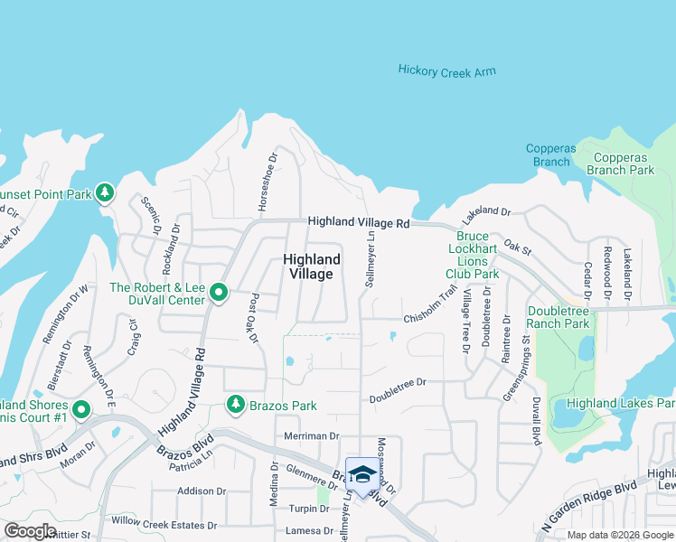 map of restaurants, bars, coffee shops, grocery stores, and more near 514 Greenbriar Ln in Highland Village