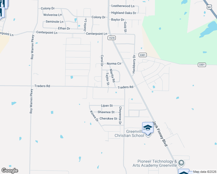 map of restaurants, bars, coffee shops, grocery stores, and more near 606 Traders Road in Greenville