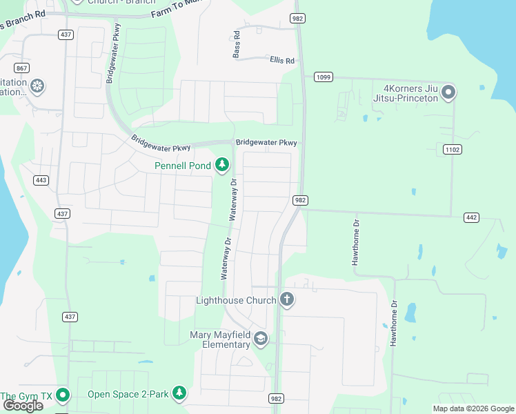 map of restaurants, bars, coffee shops, grocery stores, and more near 5818-6170 Farm to Market Road 982 in Princeton