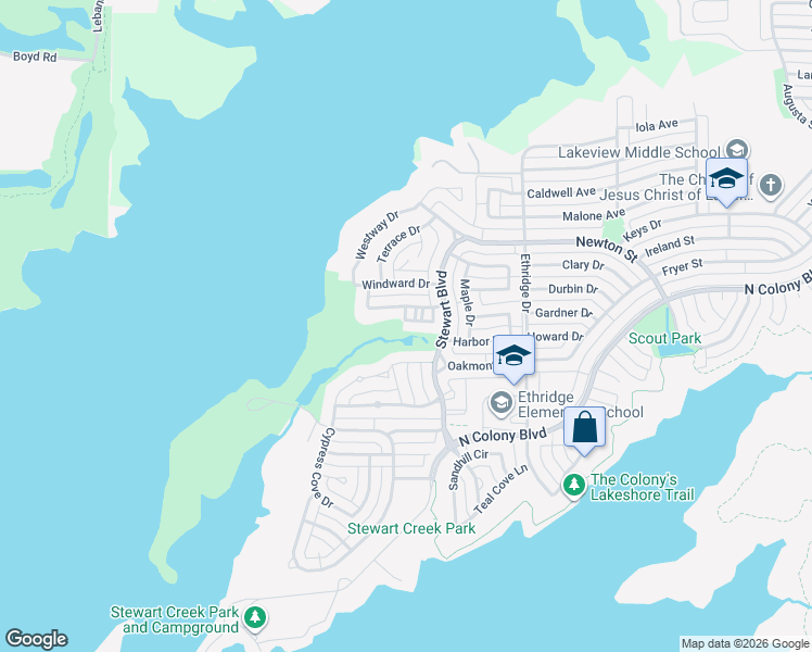map of restaurants, bars, coffee shops, grocery stores, and more near 6401 Hampton Court in The Colony