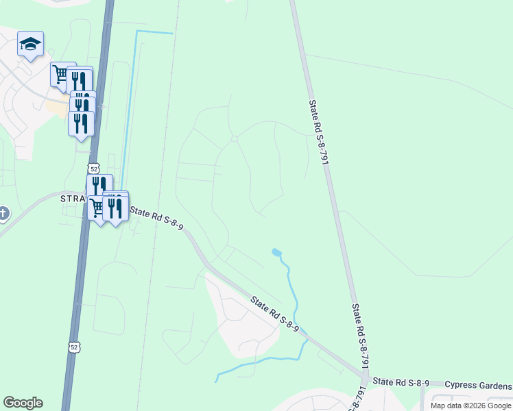map of restaurants, bars, coffee shops, grocery stores, and more near 1614 Cypress Gardens Road in Moncks Corner