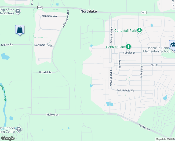 map of restaurants, bars, coffee shops, grocery stores, and more near 3004 Little Wonder Lane in Northlake