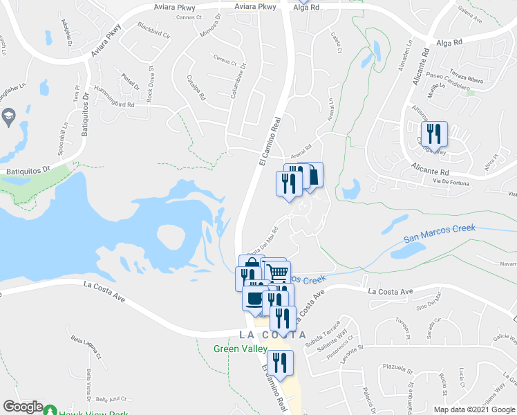 map of restaurants, bars, coffee shops, grocery stores, and more near in Carlsbad