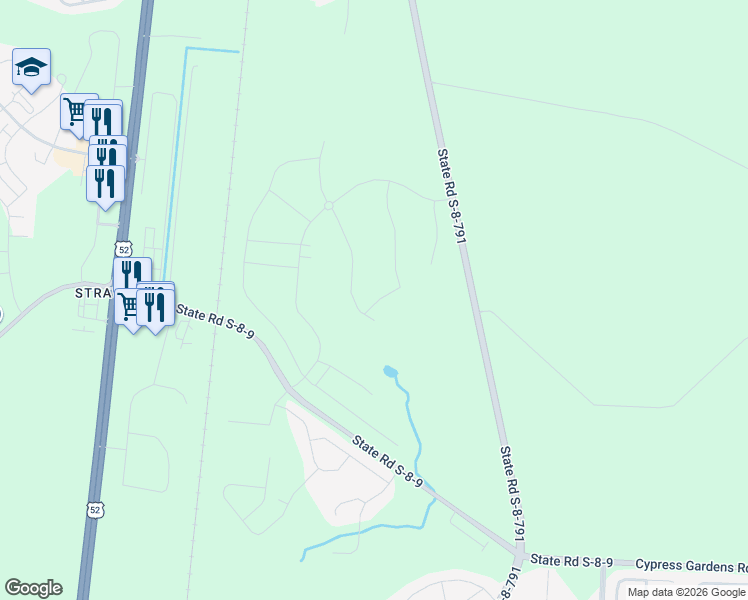 map of restaurants, bars, coffee shops, grocery stores, and more near 1614 Cypress Gardens Road in Moncks Corner