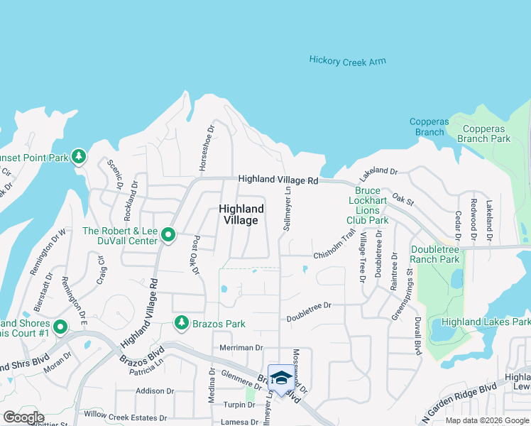map of restaurants, bars, coffee shops, grocery stores, and more near 424 Lake Vista East in Lewisville