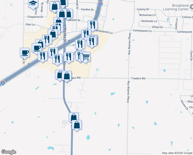 map of restaurants, bars, coffee shops, grocery stores, and more near 2202 Traders Road in Greenville
