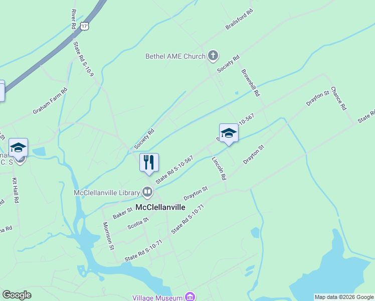 map of restaurants, bars, coffee shops, grocery stores, and more near 360 Mercantile Road in McClellanville