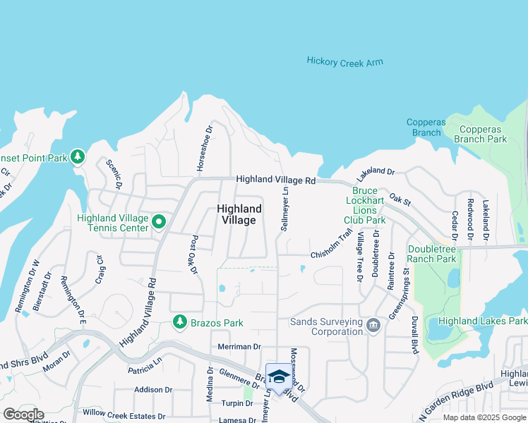 map of restaurants, bars, coffee shops, grocery stores, and more near 451 Lake Vista East in Lewisville