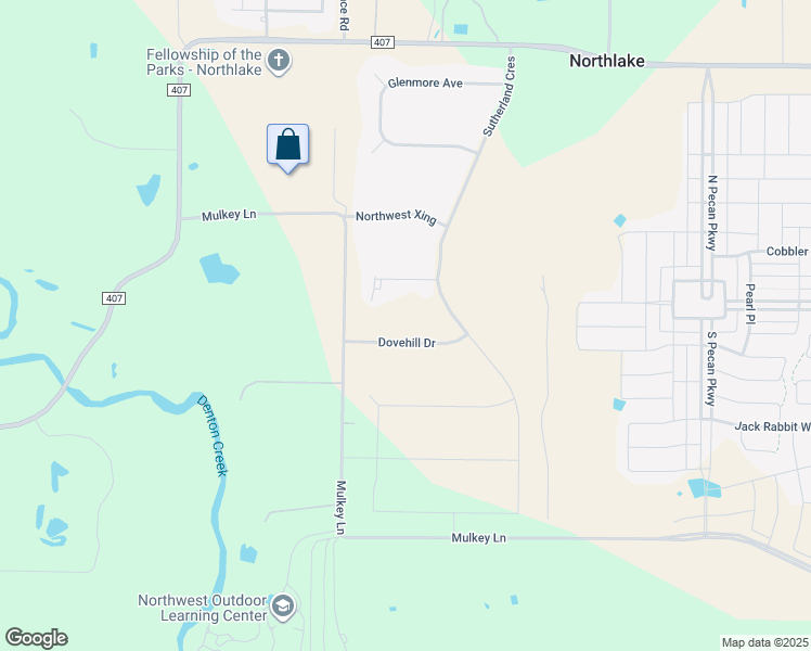 map of restaurants, bars, coffee shops, grocery stores, and more near 8041 County Road 335 in Northlake