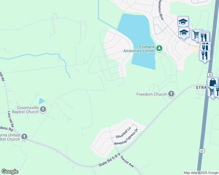 map of restaurants, bars, coffee shops, grocery stores, and more near 242 Granddaddys Place in Moncks Corner