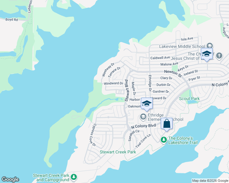 map of restaurants, bars, coffee shops, grocery stores, and more near 6401 Hampton Court in The Colony
