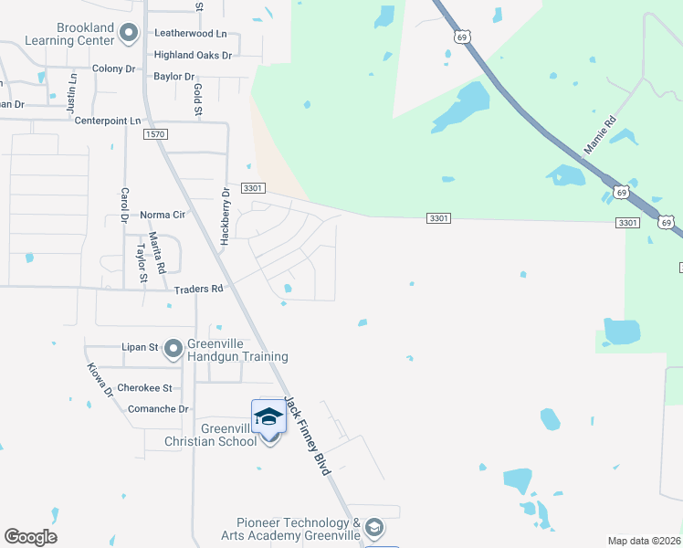 map of restaurants, bars, coffee shops, grocery stores, and more near 7911 Jack Finney Boulevard in Greenville