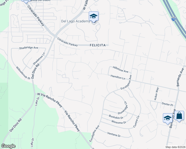map of restaurants, bars, coffee shops, grocery stores, and more near 1986 Continental Lane in Escondido