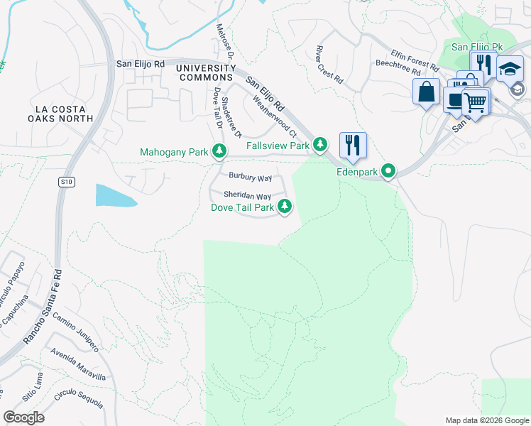 map of restaurants, bars, coffee shops, grocery stores, and more near 2813 Dove Tail Drive in San Marcos