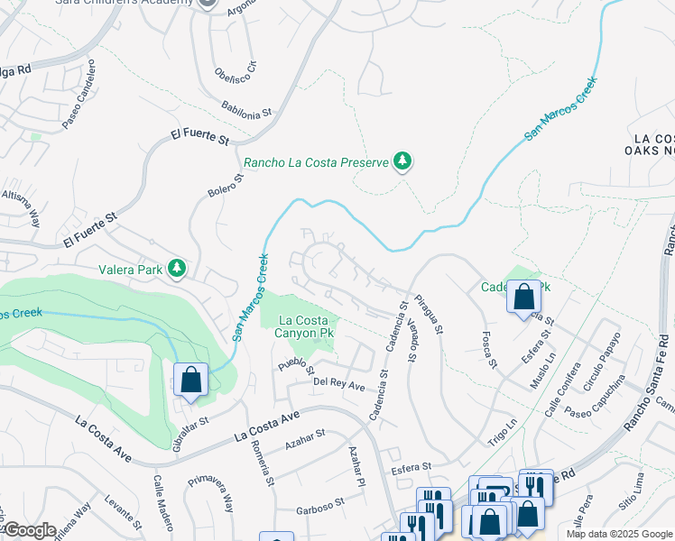 map of restaurants, bars, coffee shops, grocery stores, and more near 3158 Arroyo Vista in Carlsbad
