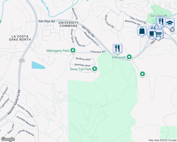 map of restaurants, bars, coffee shops, grocery stores, and more near 2813 Dove Tail Drive in San Marcos