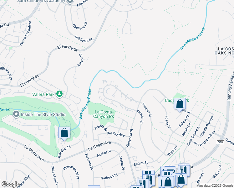 map of restaurants, bars, coffee shops, grocery stores, and more near 7312 Paseo Verde in Carlsbad