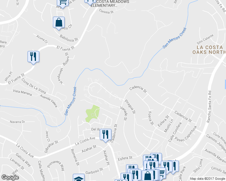 map of restaurants, bars, coffee shops, grocery stores, and more near 3196 Camino Arroyo in Carlsbad