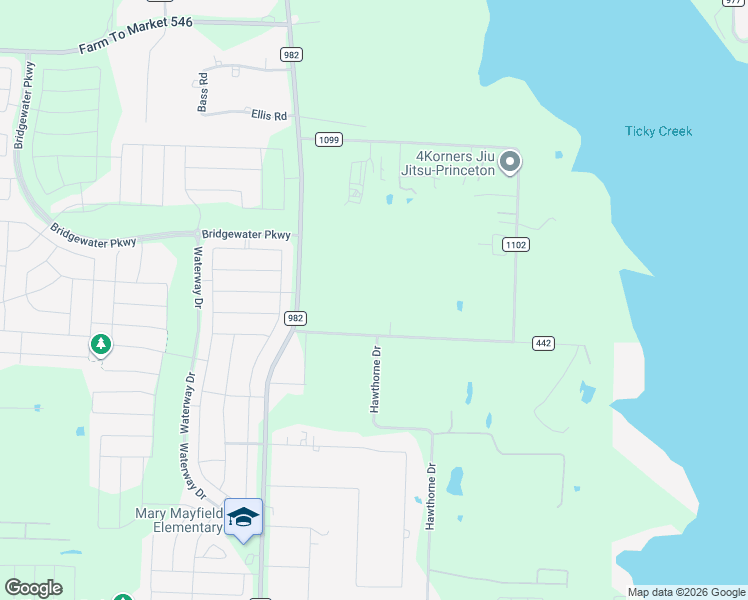 map of restaurants, bars, coffee shops, grocery stores, and more near 10401-10629 County Road 442 in Princeton