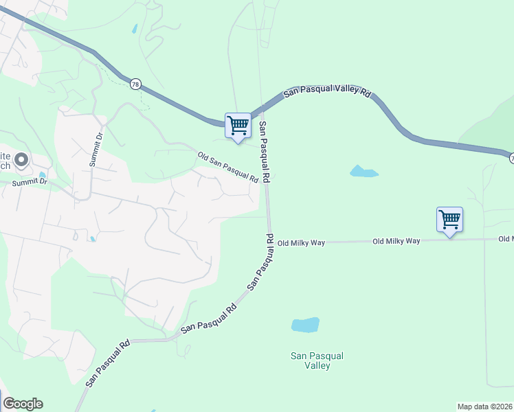map of restaurants, bars, coffee shops, grocery stores, and more near 3361 Vista Norte in Escondido