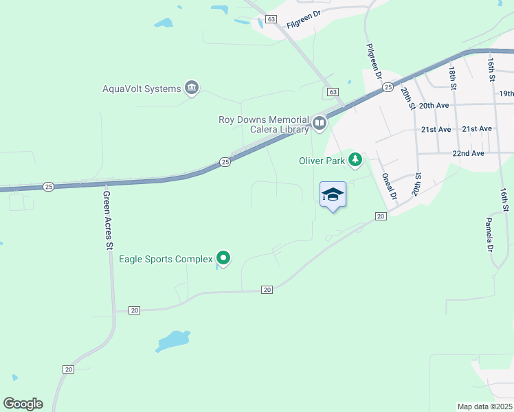 map of restaurants, bars, coffee shops, grocery stores, and more near 10 Dunwar Drive in Calera