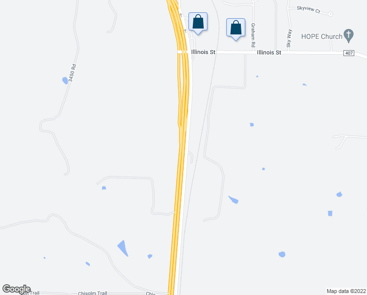 map of restaurants, bars, coffee shops, grocery stores, and more near U.S. 287 in Rhome