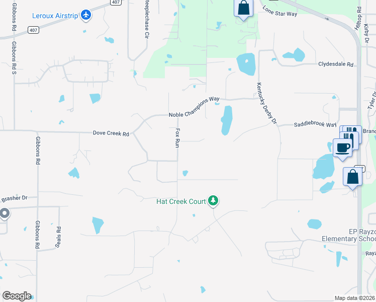 map of restaurants, bars, coffee shops, grocery stores, and more near 900 Show Master Court in Bartonville