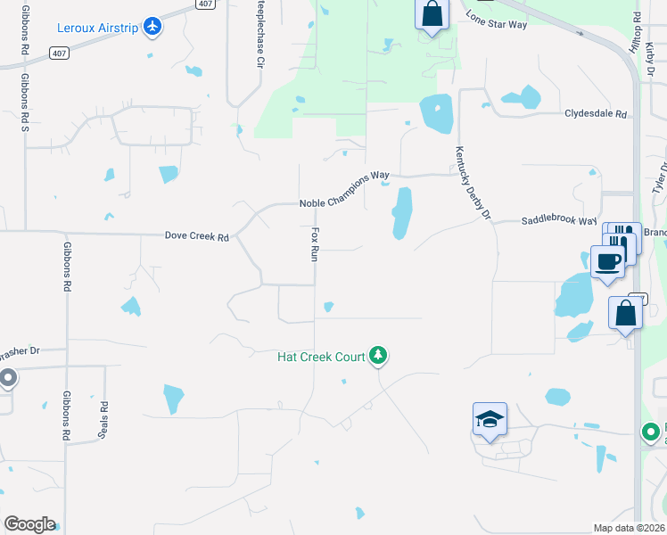 map of restaurants, bars, coffee shops, grocery stores, and more near 900 Show Master Court in Bartonville