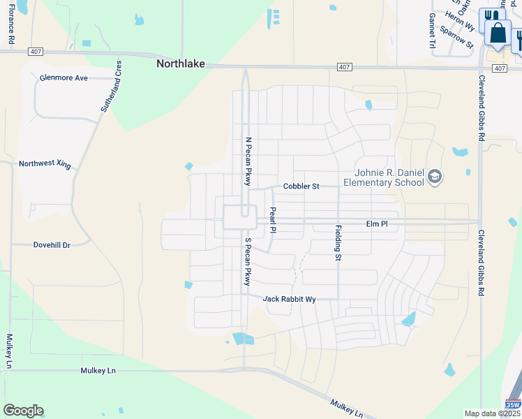 map of restaurants, bars, coffee shops, grocery stores, and more near 2701 North Market Street in Northlake